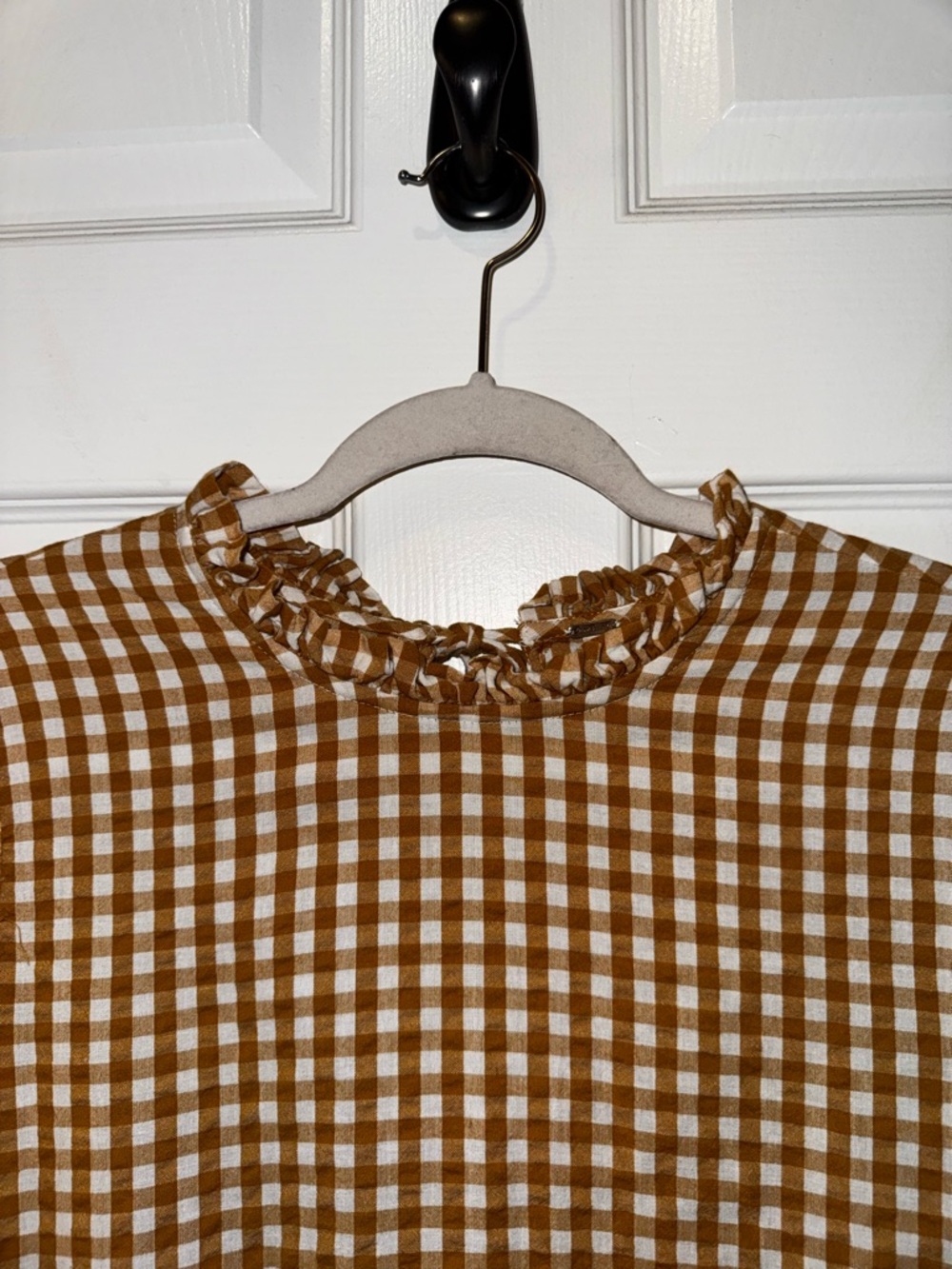 Free People Gingham Living For This Tunic Prairie Babydoll Mini Dress XS - Picture 7 of 12